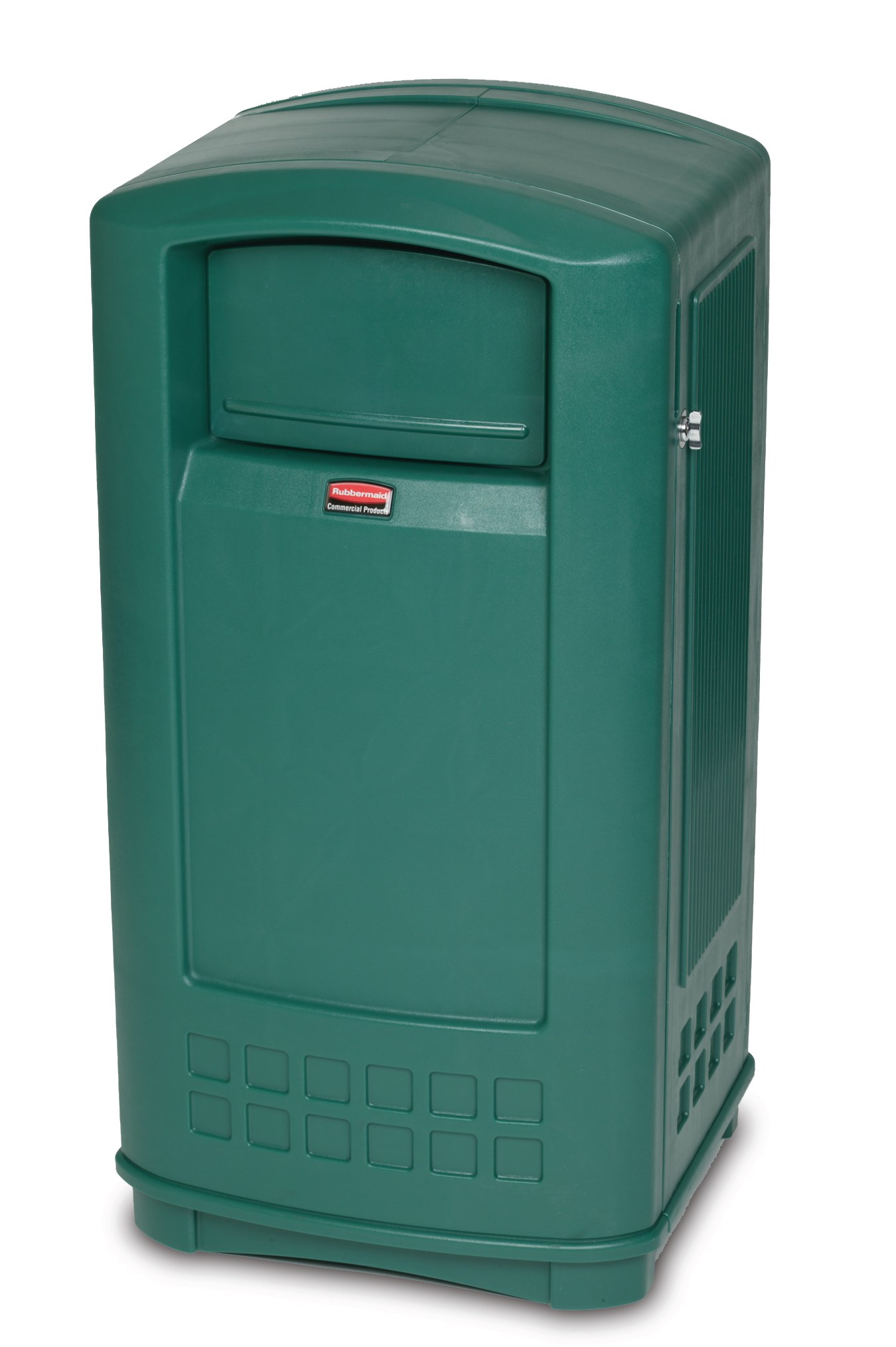 The Plaza® Jr. Container offers contemporary styling with a side-opening door for "no lift" waste removal.