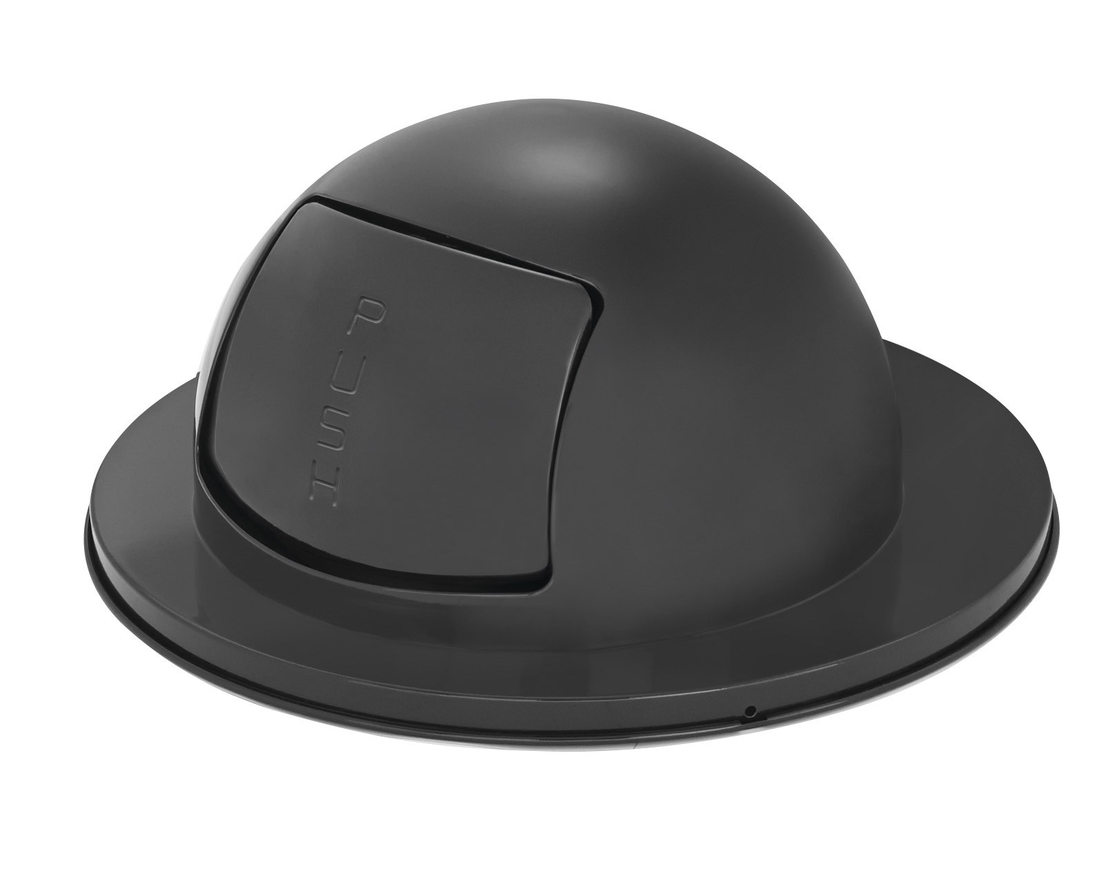 The Steel Drum Dome Top is a self-closing "push" door top that is Factory-Mutal (FM) approved when used with a Rubbermaid Commercial 55-gallon Steel Drum Container. Helps seal away unpleasant odors and unsightly waste.