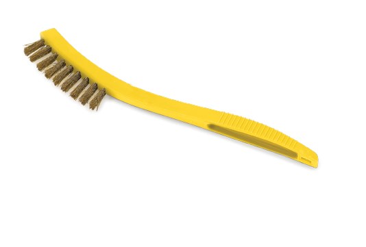 有效清除銹漬、油漆和油脂。鋼絲刷毛可處理艱鉅的清潔工作。置於塑膠塊中。全長 8-1/2"。方便掛孔。