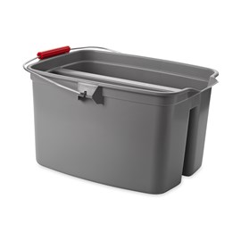 The Rubbermaid Commercial Double Pail Plastic Bucket makes using a sponge mop simple.