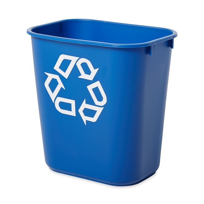 De Rubbermaid Commercial-containers voor naast het bureau zijn ruimtebesparend, zuinig en een eenvoudige en efficiënte oplossing voor het recyclen op de werkplek.