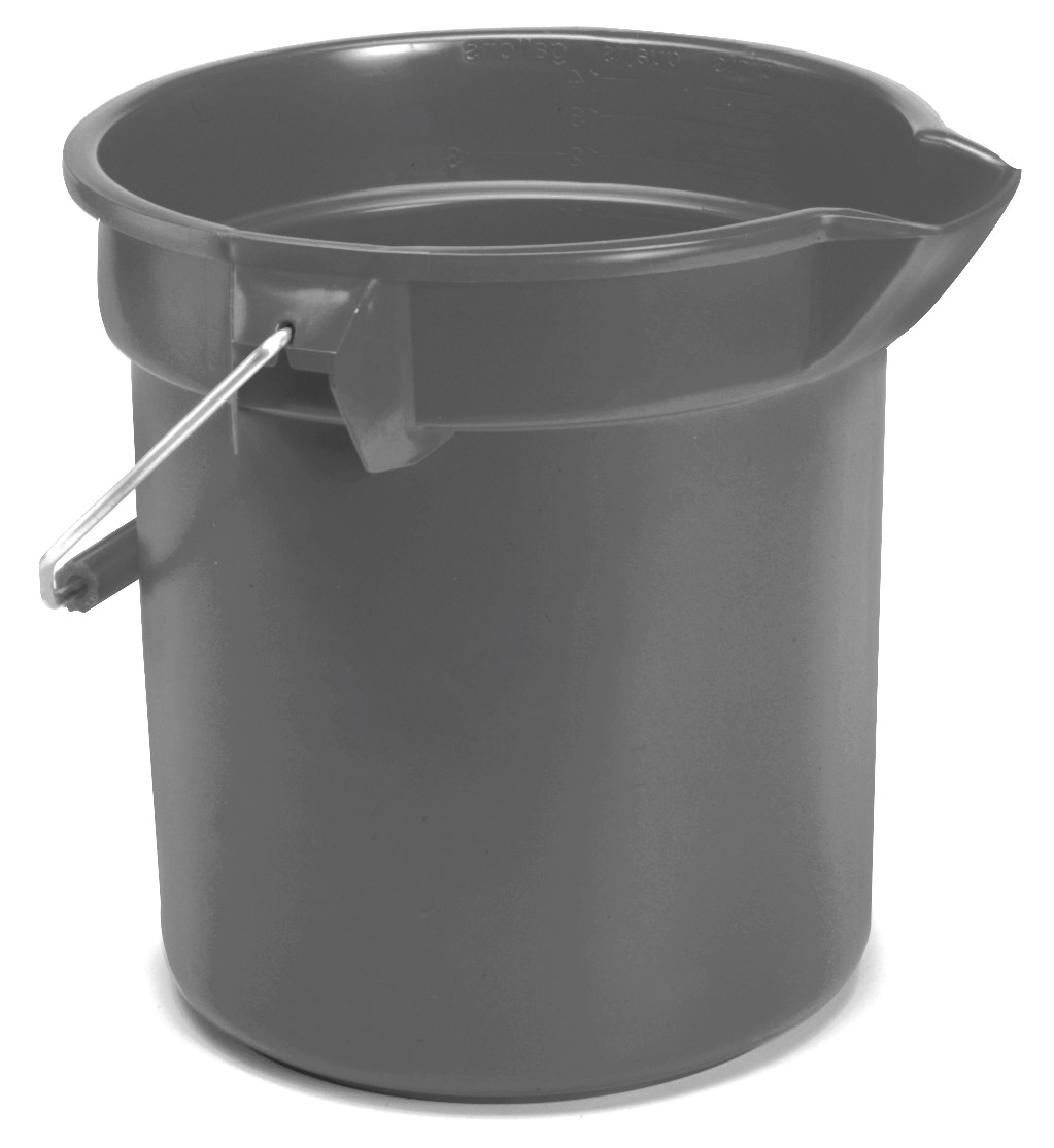 Heavy-duty thick wall construction. BRUTE® Round Buckets have molded-in graduations for accurate measuring.