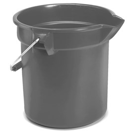 Heavy-duty thick wall construction. BRUTE® Round Buckets have molded-in graduations for accurate measuring.