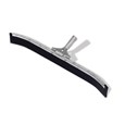 This curved floor squeegee features a dual moss rubber blade that will not leave marks. The blade is dual moss rubber. Ideal for removing liquid spills and heavy dirt in any work environment. The blade fits standard tapered handles. 24" long.