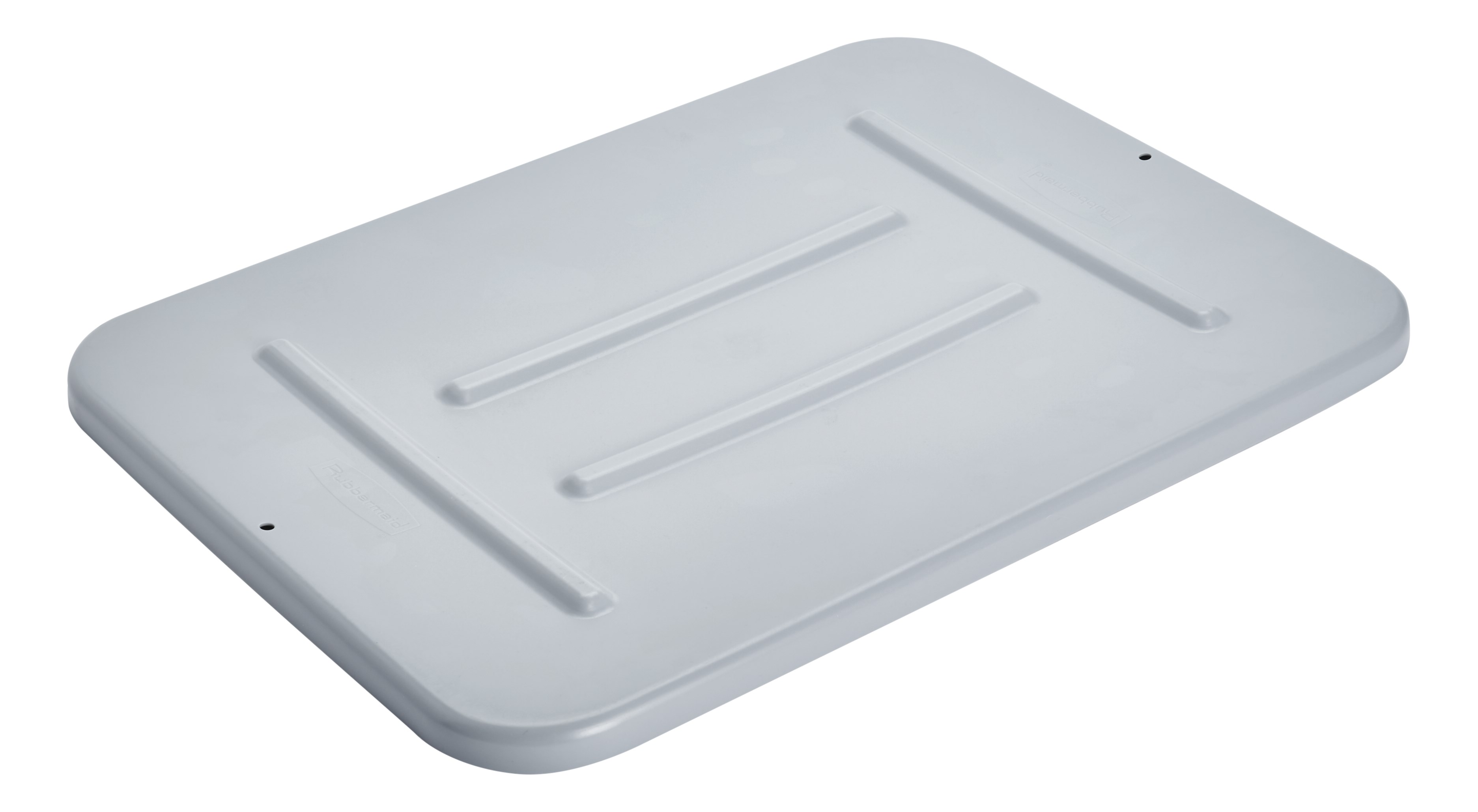 This Rubbermaid Commercial Tote Box Lid is made of durably polyethylene and snaps on tightly.