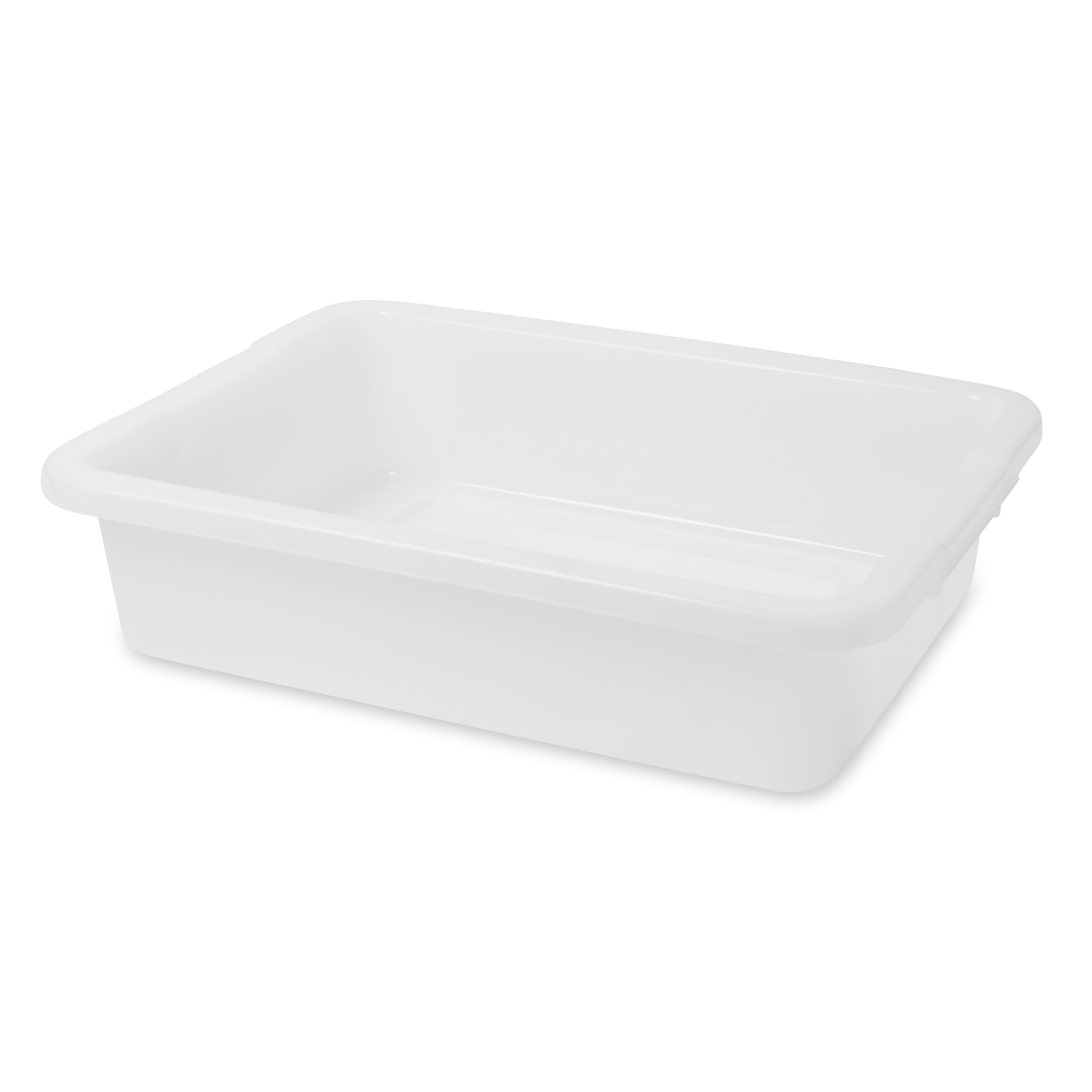 The Rubbermaid Commercial Bus Box is constructed of commercial grade plastic. The utility box has reinforced handles and bottom, as well as ribs, for extra strength.