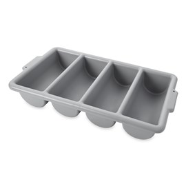 Safely stores and transports cutlery to minimize employee injuries.