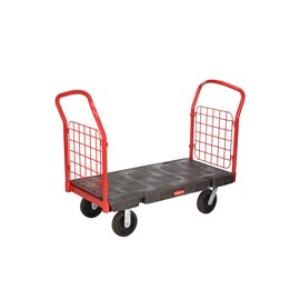 The Rubbermaid Commercial Side-Panel Platform Truck with 8" TPR casters, 2000 lb. capacity. Ideal for moving large, heavy, oversized loads in a variety of environments from retail to construction.