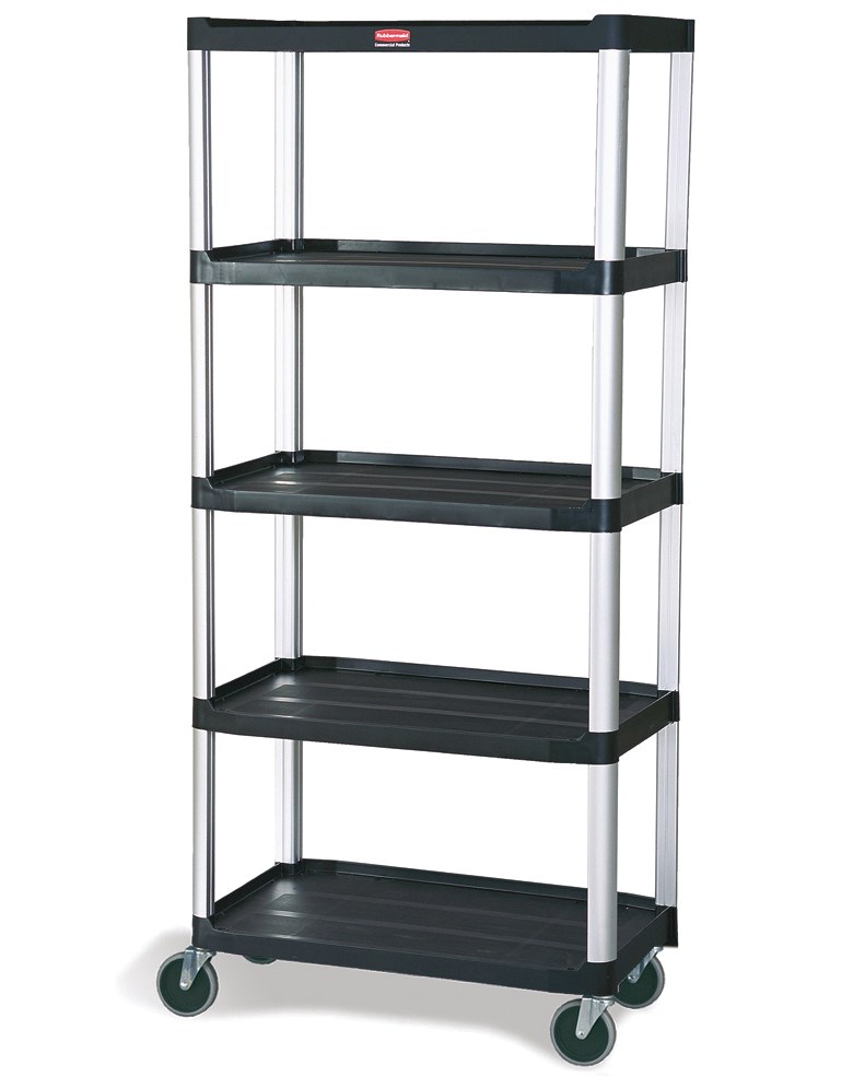 Store, organize and transport in style with durable and attractive shelving units.