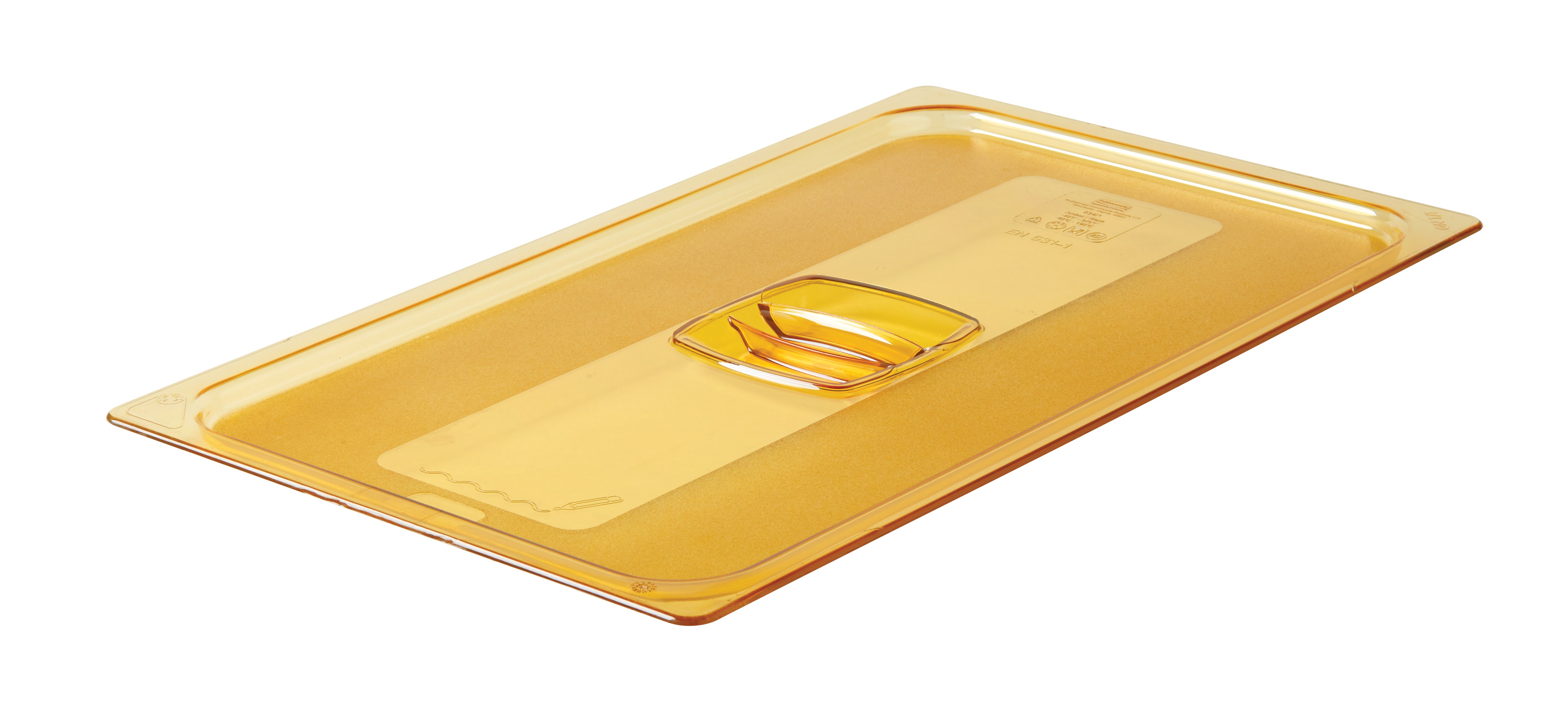 Nắp hộp đựng thức ăn nóng thương mại Rubbermaid có tay cầm được thiết kế để giữ thức ăn nóng.