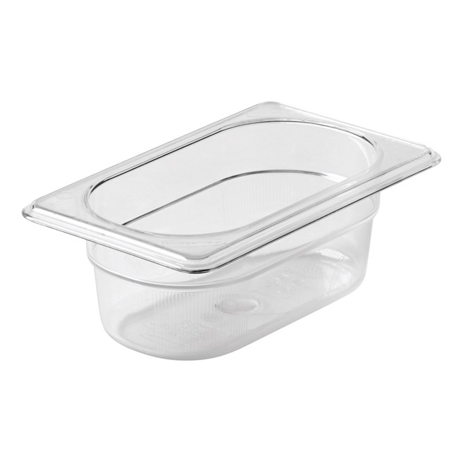 Clear, break resistant insert pans in industry standard, gastronorm sizes
