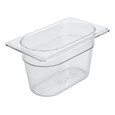 Clear, break resistant insert pans in industry standard, gastronorm sizes