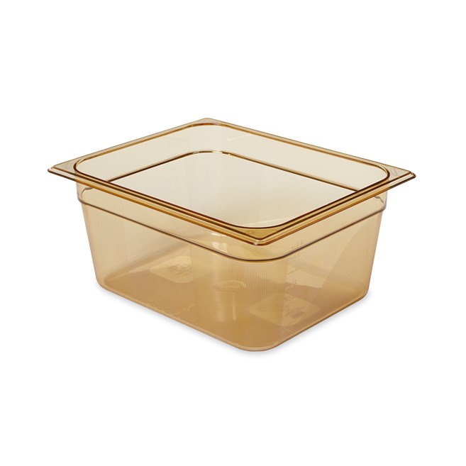 Heavy Duty Hot food pans in industry standard, gastronorm sizes.  Steam table and microwave safe