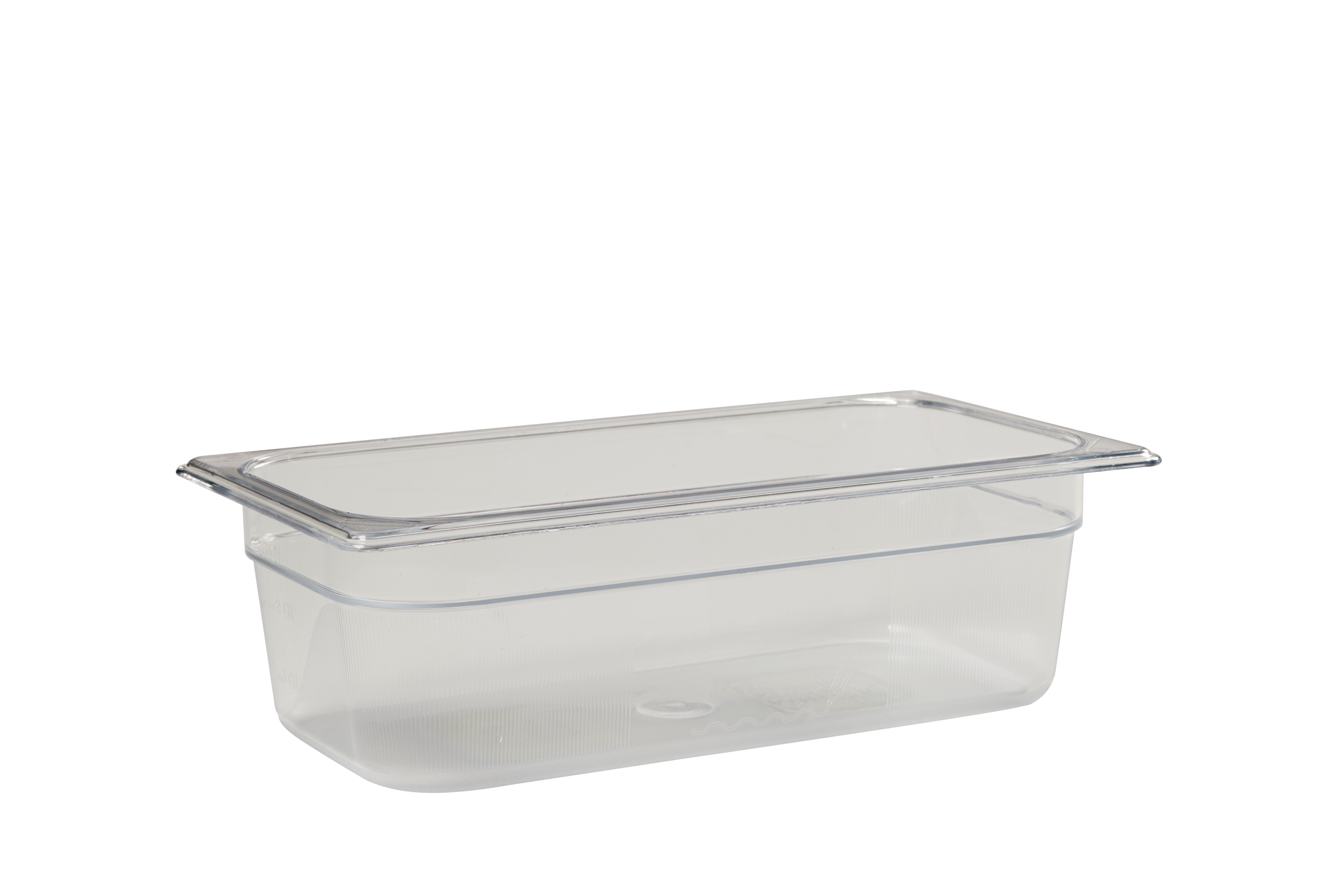 Clear, break resistant insert pans in industry standard, gastronorm sizes