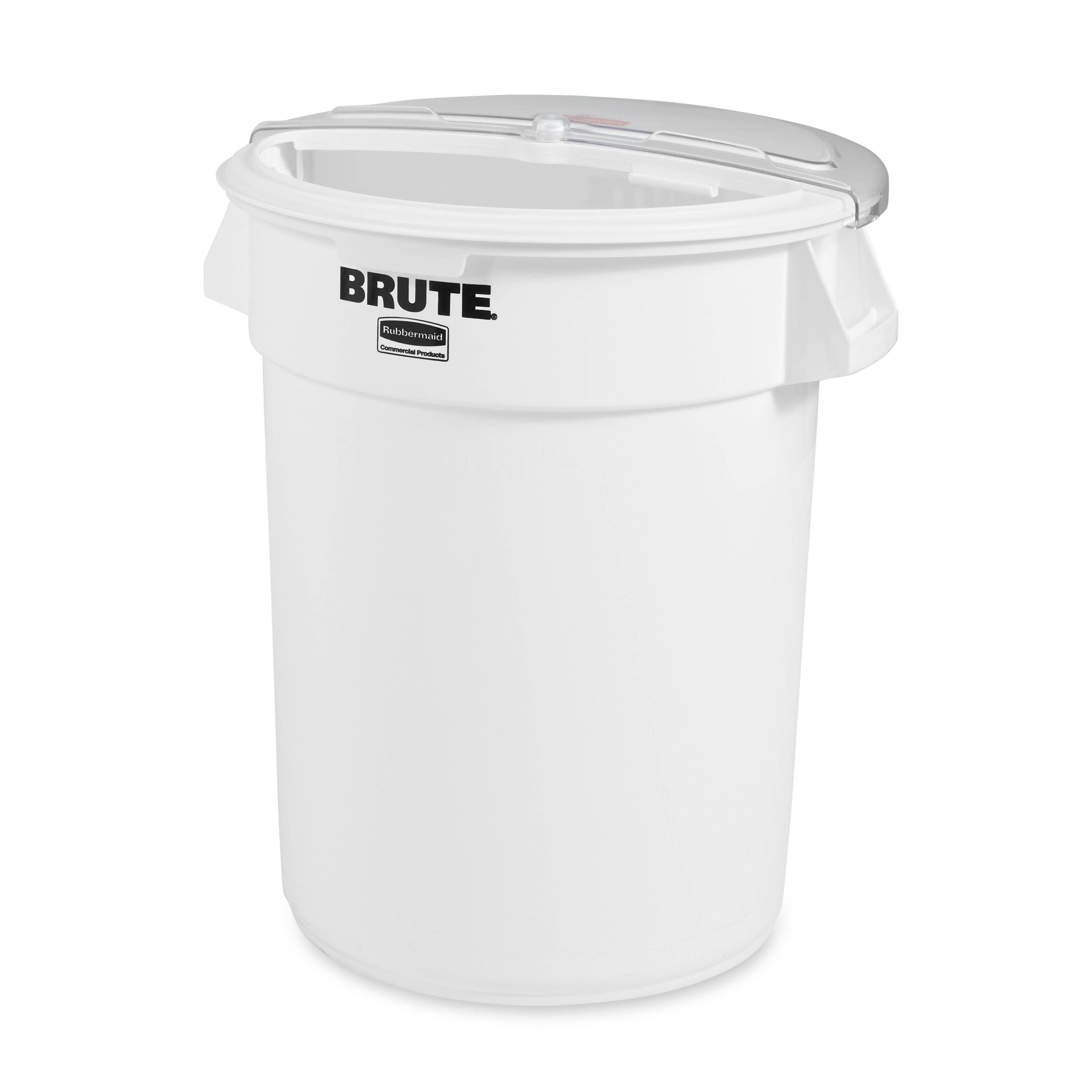 The Rubbermaid Commercial BRUTE® ingredient containers with sliding ProSave® lid and scoop