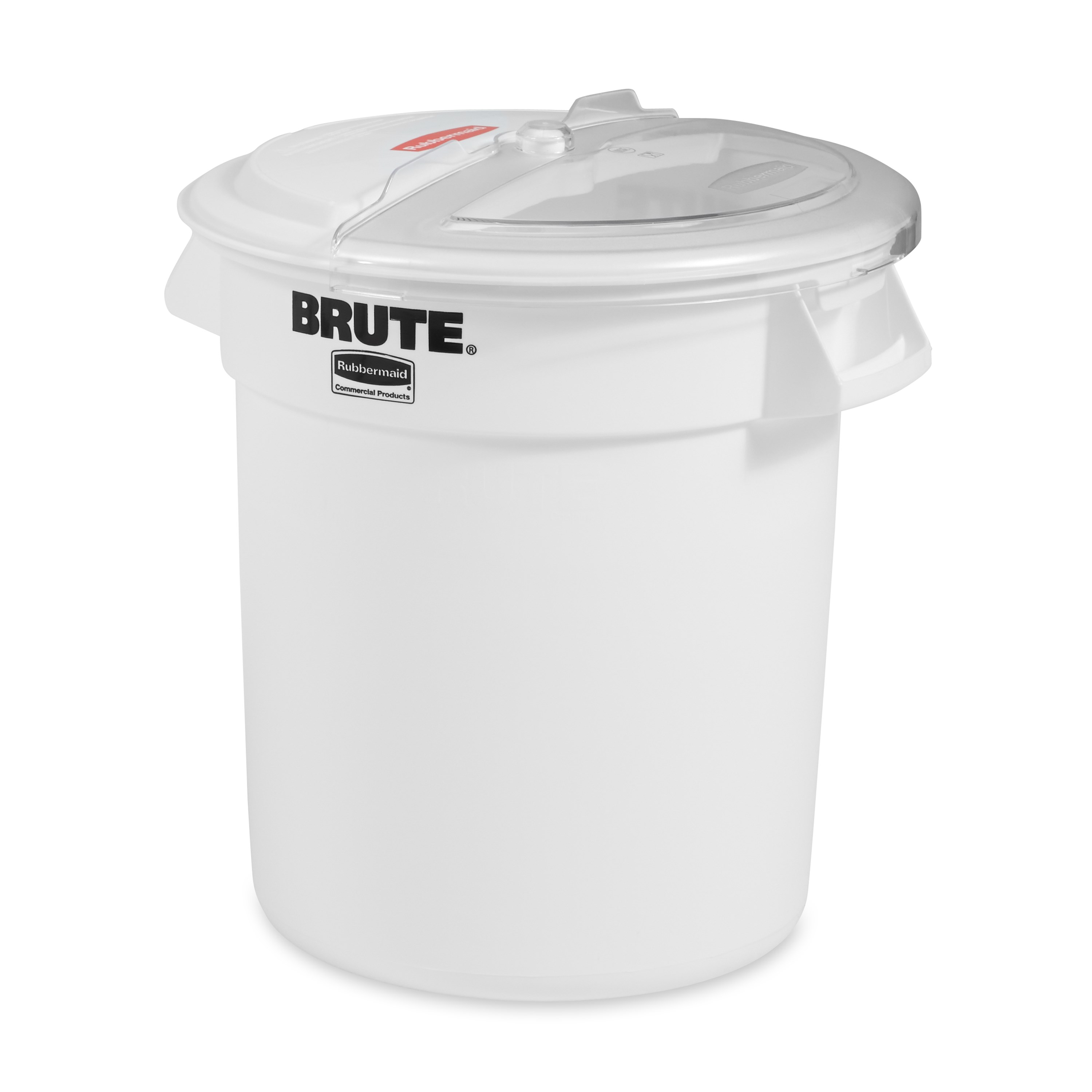 The Rubbermaid Commercial BRUTE® ingredient containers with sliding ProSave® lid and scoop