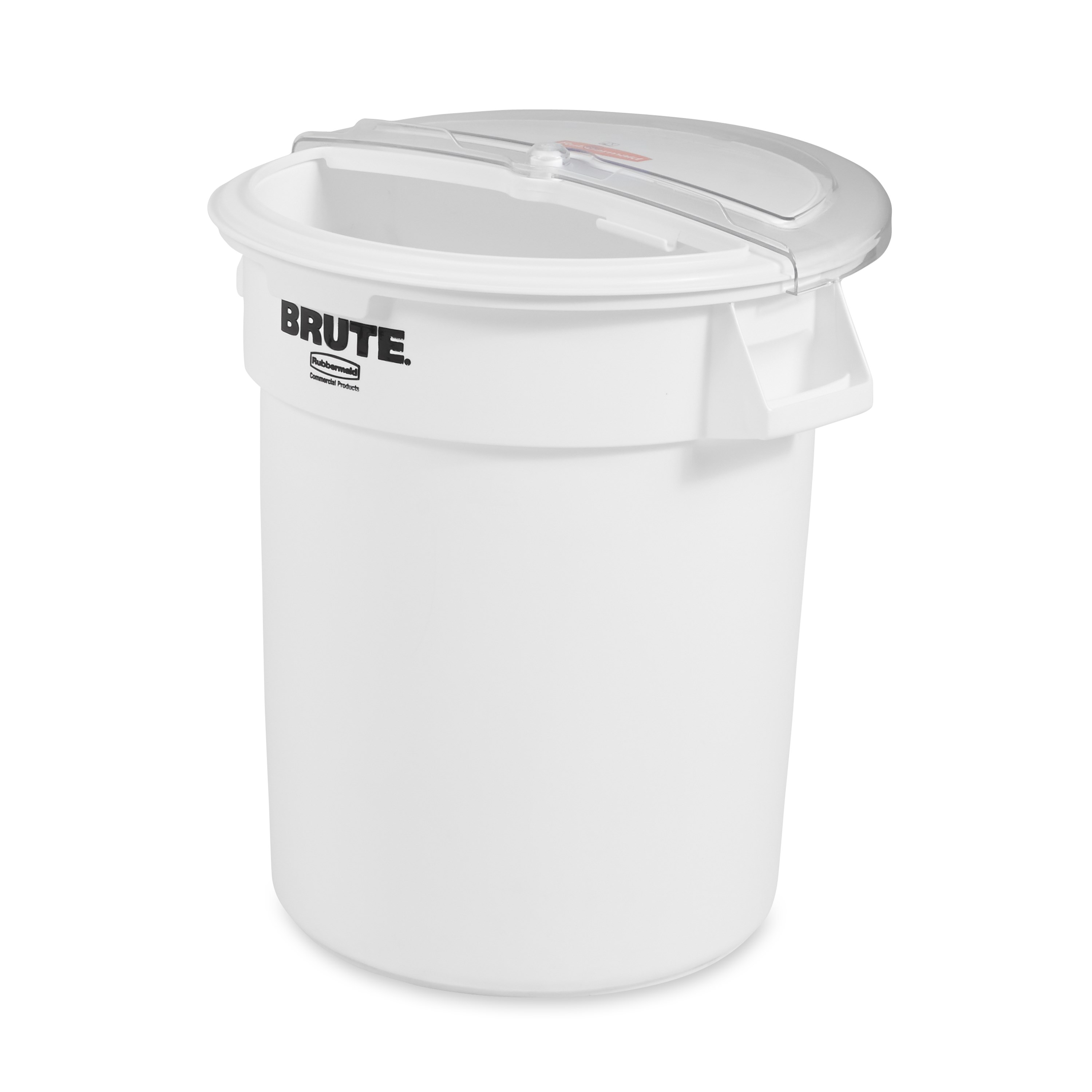 The Rubbermaid Commercial BRUTE® ingredient containers with sliding ProSave® lid and scoop