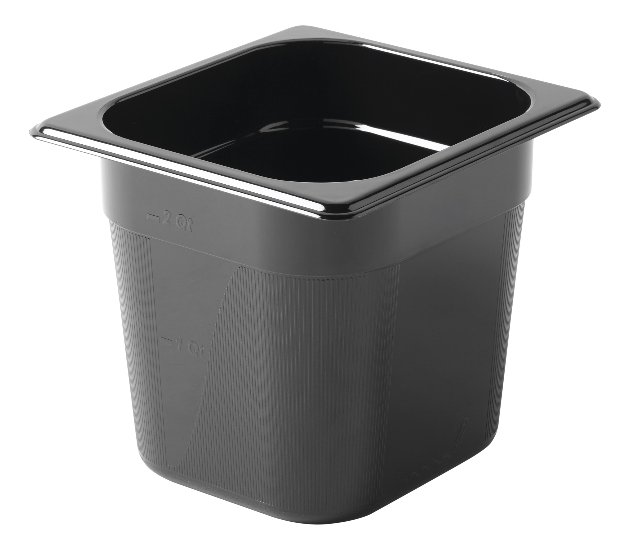 Black, break resistant insert pans in industry standard, gastronorm sizes