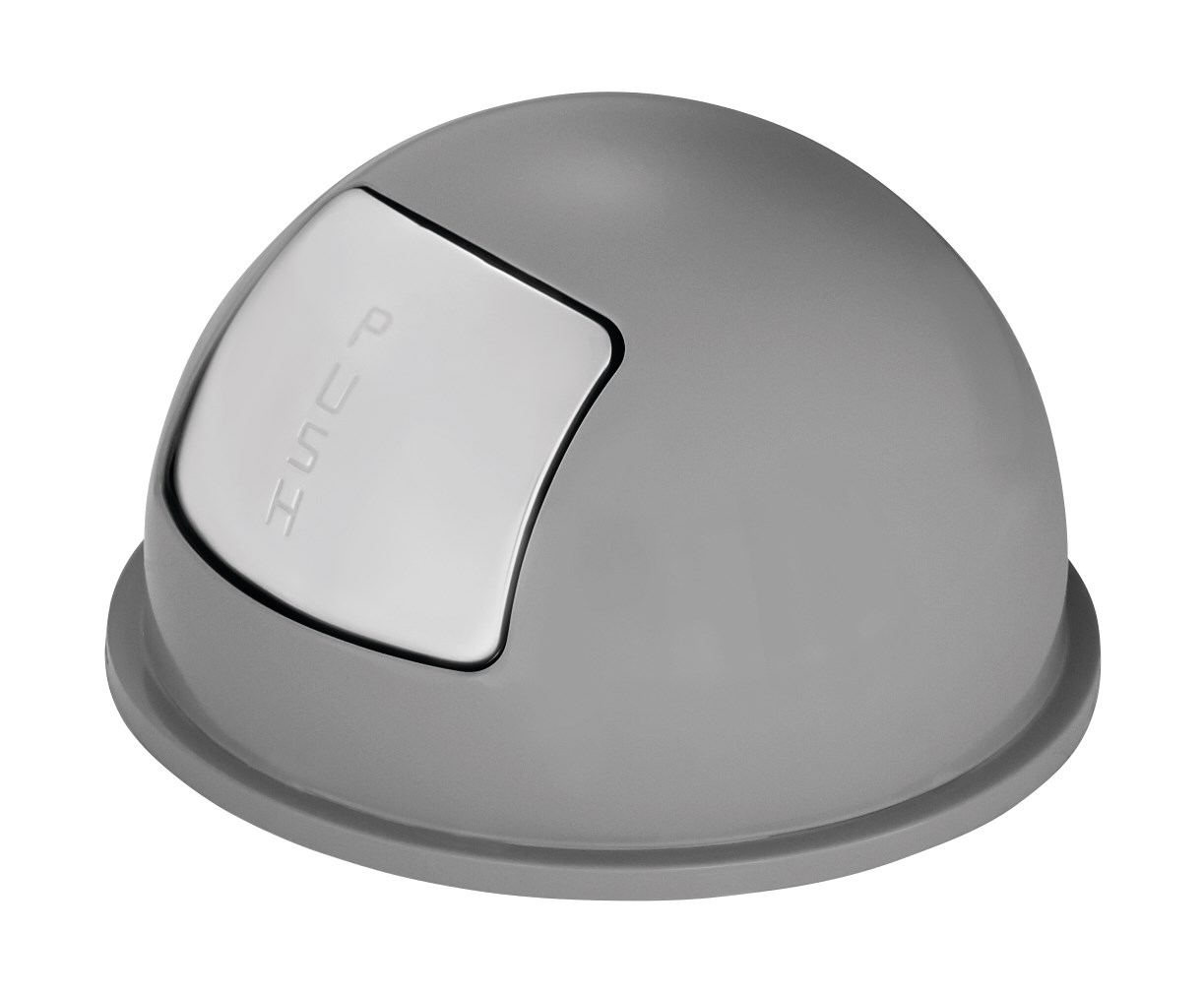 The Rubbermaid Commercial Dome Tops for Steel Wastebaskets are fire-safe and puncture-resistant.