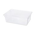 The Rubbermaid Commercial Food Storage Tote Box is a clear, stain-resistant bulk food storage container. It features label and date panels for easy identification.