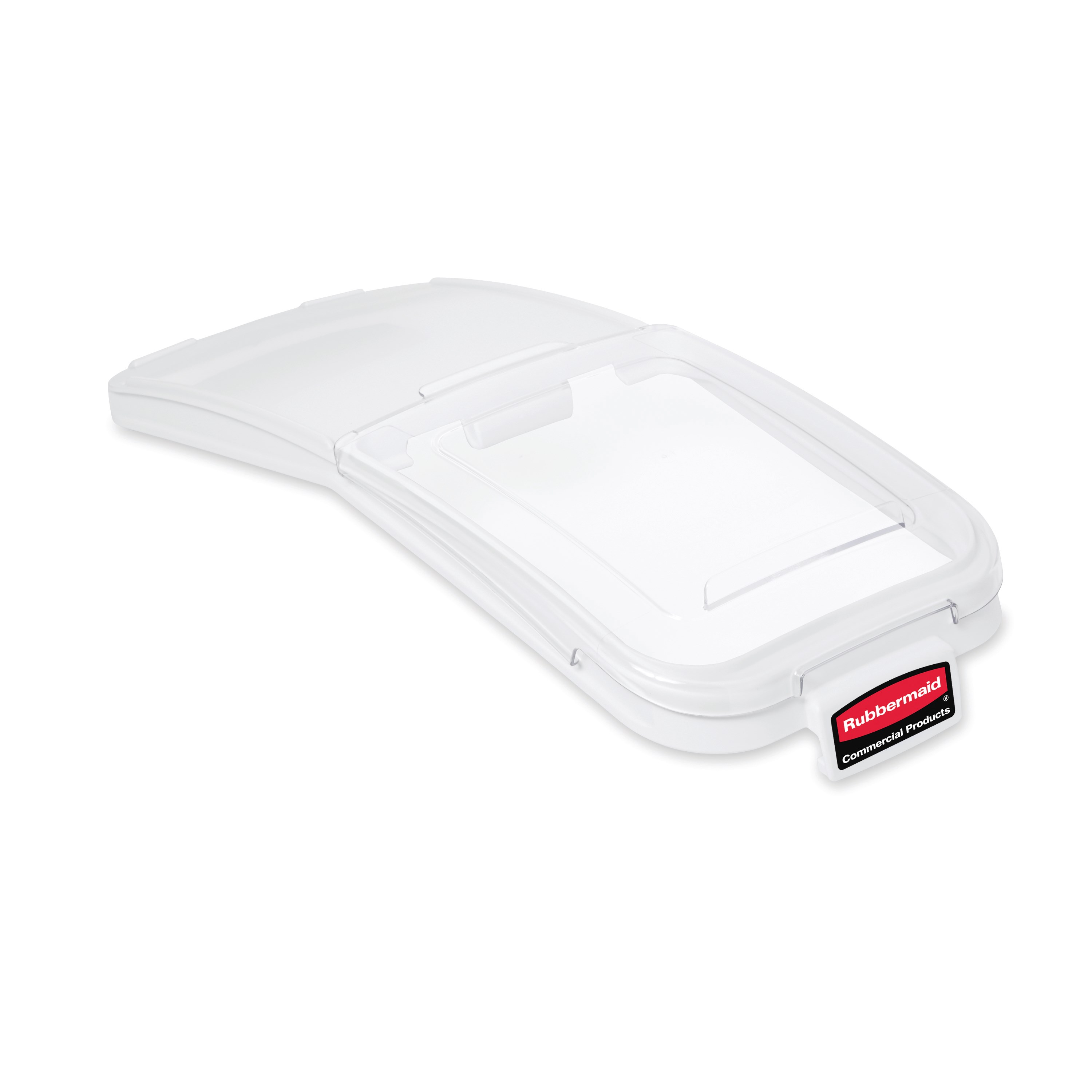 Lid for mobile ingredient bin with patent-pending one handed access and integrated measuring tool