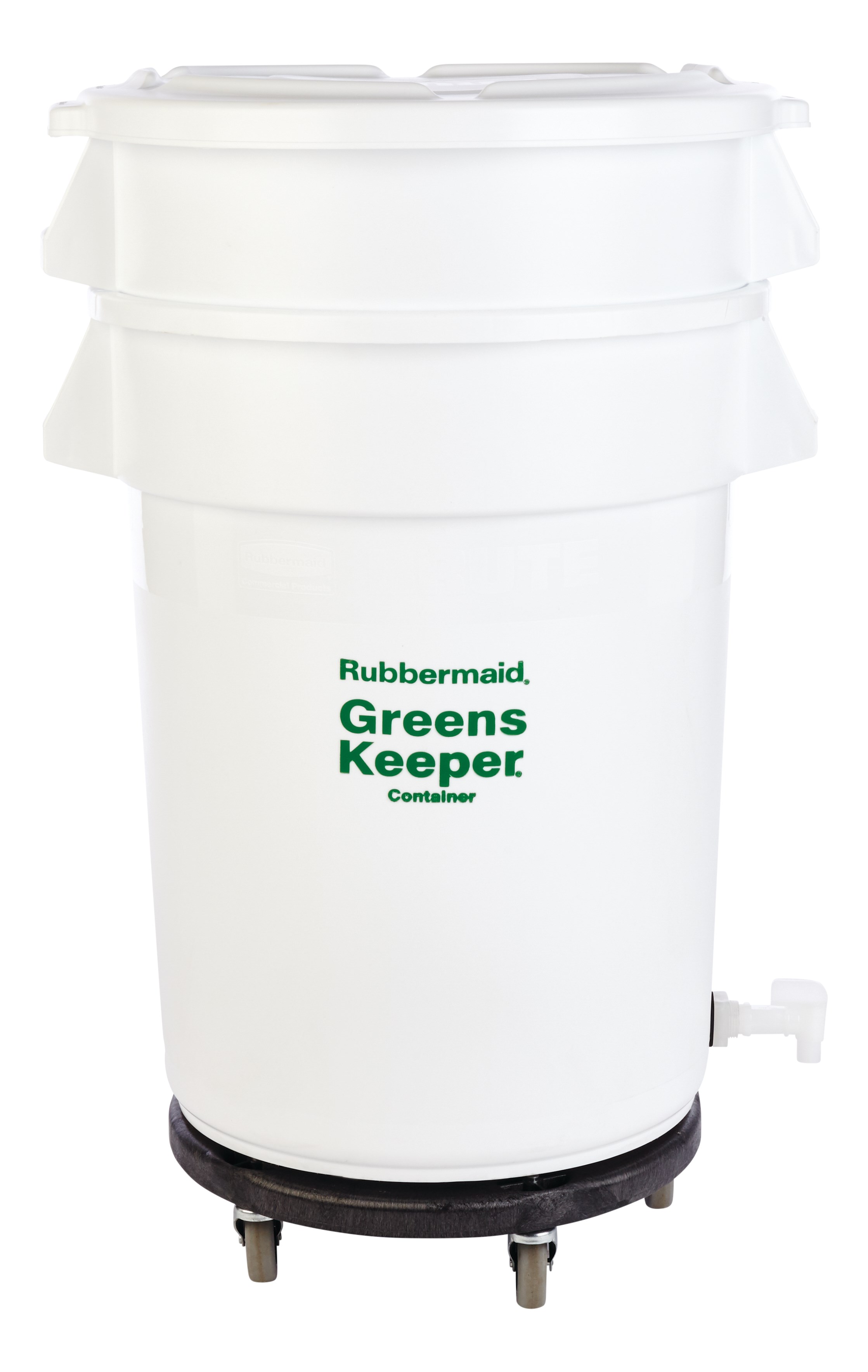 The BRUTE® Greenskeeper Food Container with Lid and Dolly helps keep greens fresh.