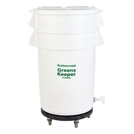 The BRUTE® Greenskeeper Food Container with Lid and Dolly helps keep greens fresh.