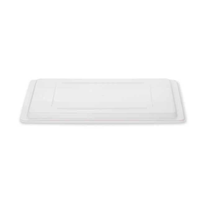 La tapa para la caja de almacenamiento de alimentos Rubbermaid Commercial reduce los costes al prevenir el deterioro de los alimentos.