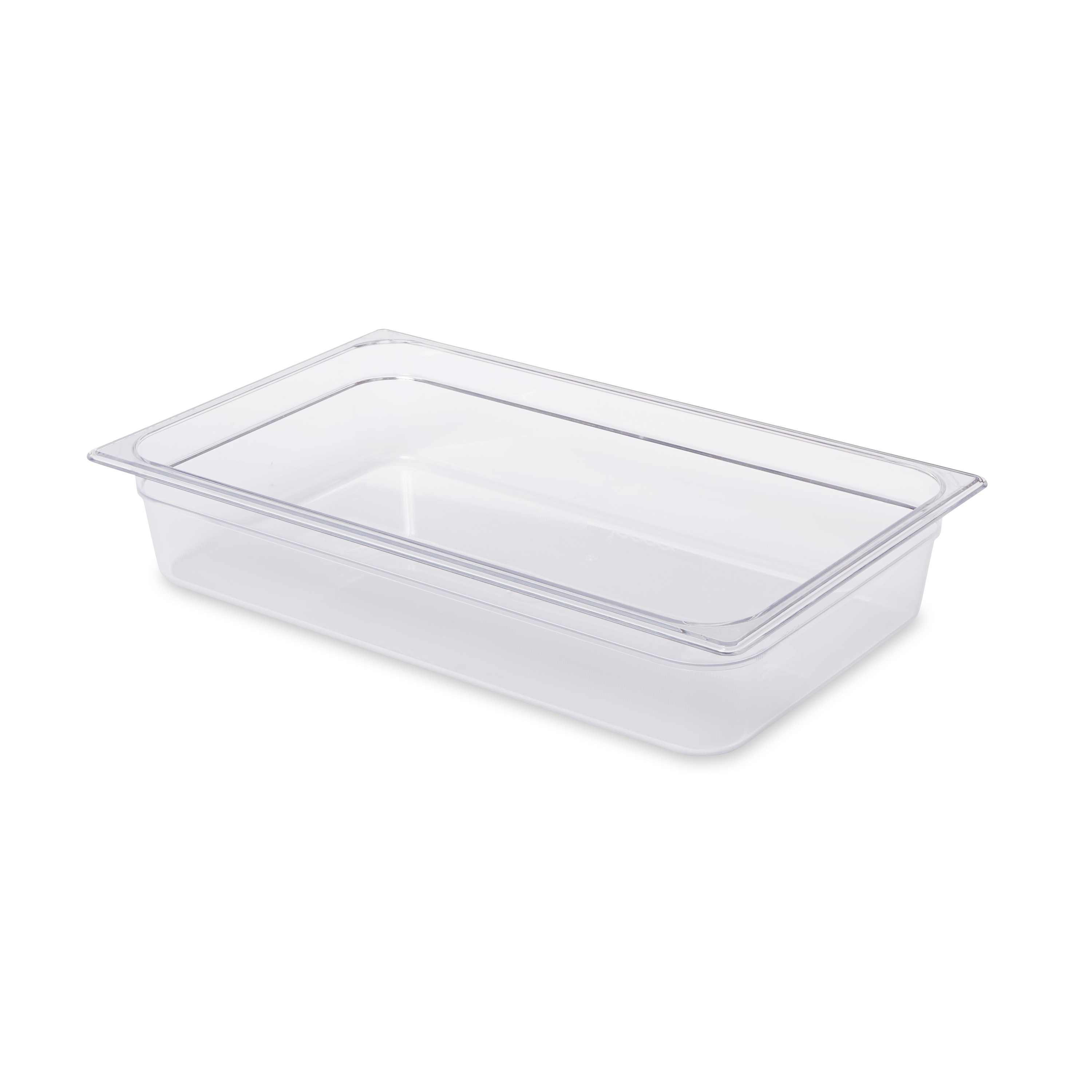 Clear, break resistant insert pans in industry standard, gastronorm sizes