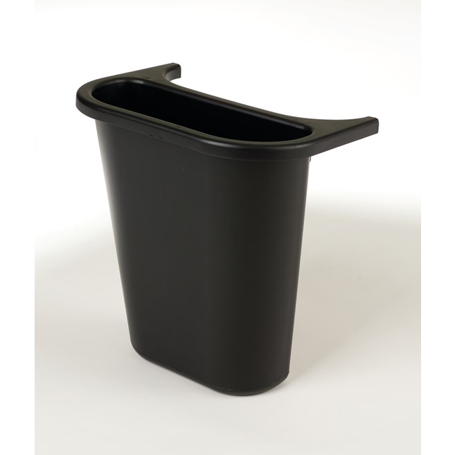 De Recycling Bureau-afvalbak van Rubbermaid Commercial is gemaakt van polyethyleen voor een lichte en duurzame afvalbak. De bak wordt aan middelgrote afvalbakken bevestigd om naast het bureau te kunnen recyclen.