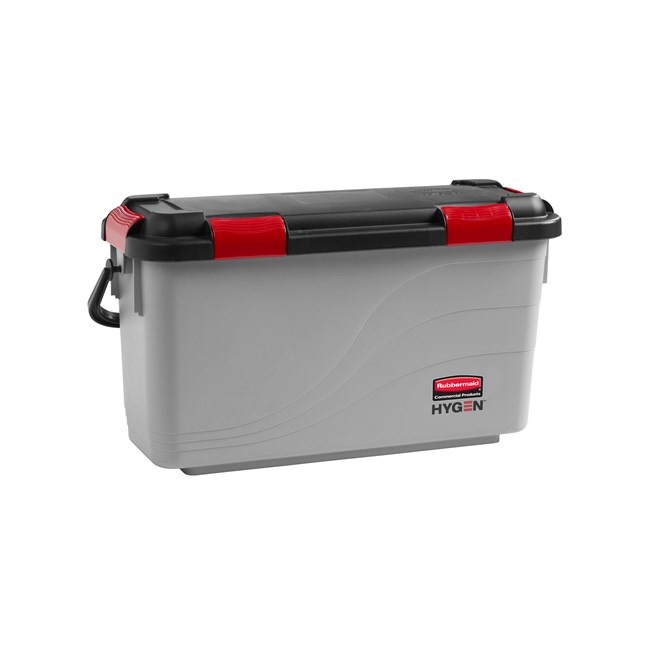 The Rubbermaid Commercial HYGEN™ Microfibre Charging Bucket is ideal for healthcare facilities, with a bucket designed to prevent oversaturation of Microfibre wet pads.