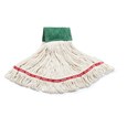 The Rubbermaid Commercial Scrubbing Wet Mop features an integrated scrubbing headband that removes stuck-on messes faster without interrupting the mopping process.