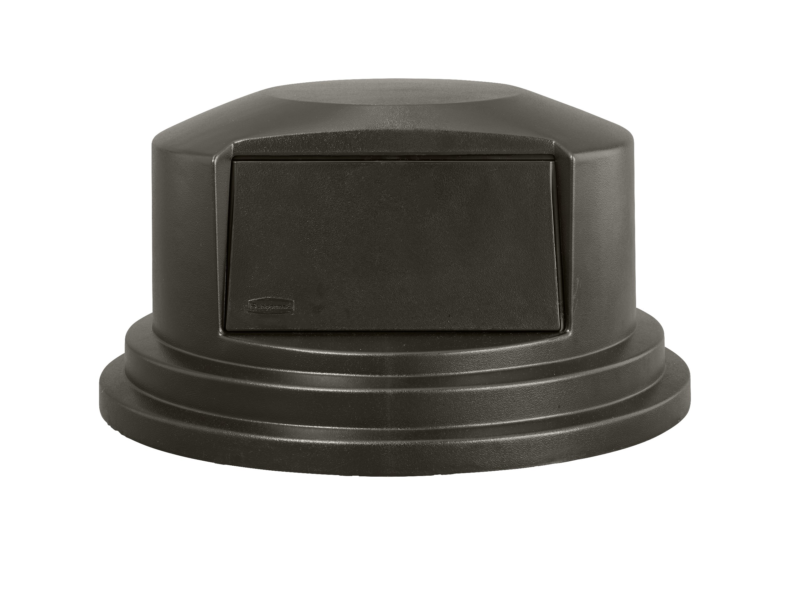 Rubbermaid Commercial Vented BRUTE® Dome Top Lidは、スナップロック式でぴったりフィット。スプリングドアでゴミ捨てが簡単で、虫の侵入も防ぎます。