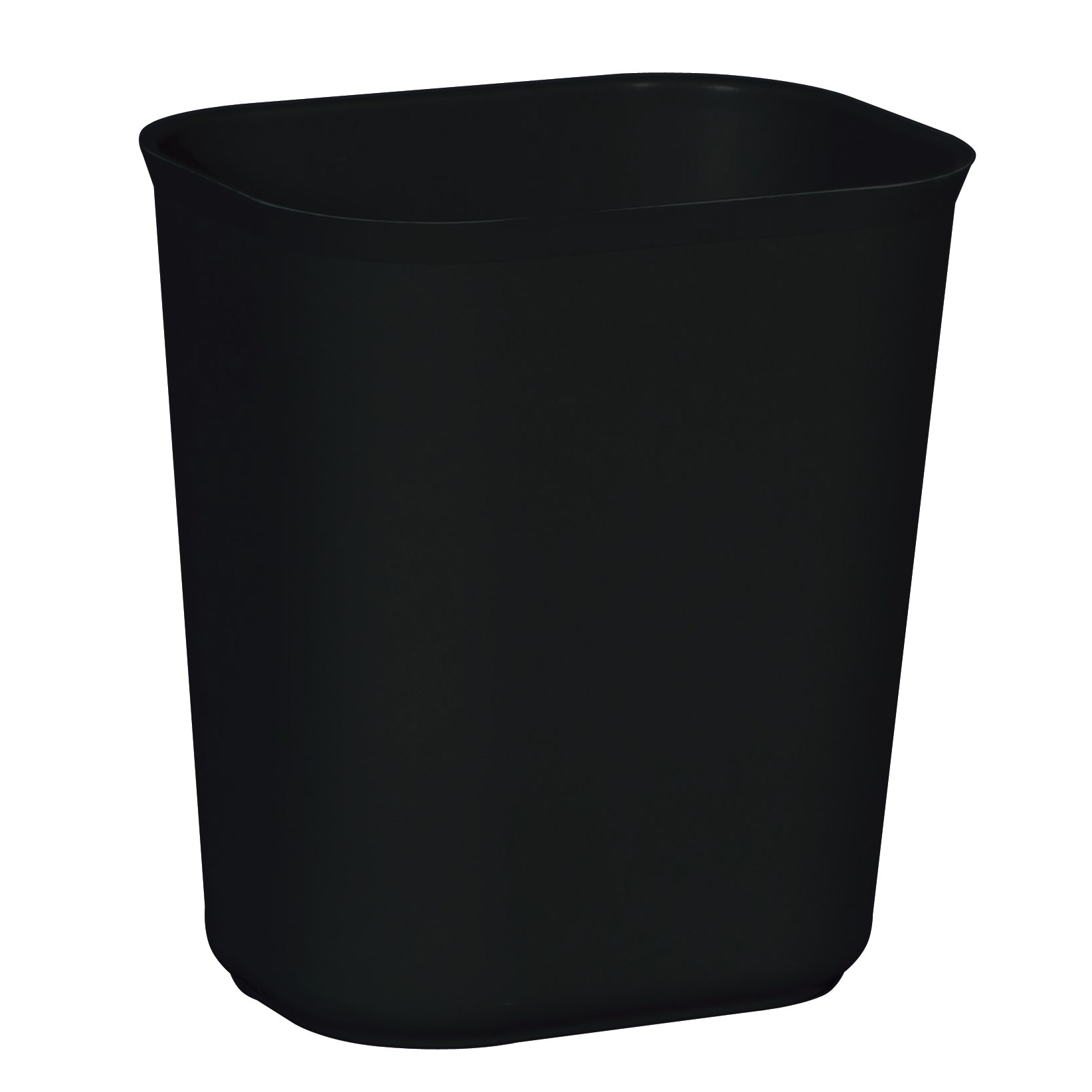 The Rubbermaid Commercial Fire-Resistant Wastebasket features a contemporary shape with a UL rating.