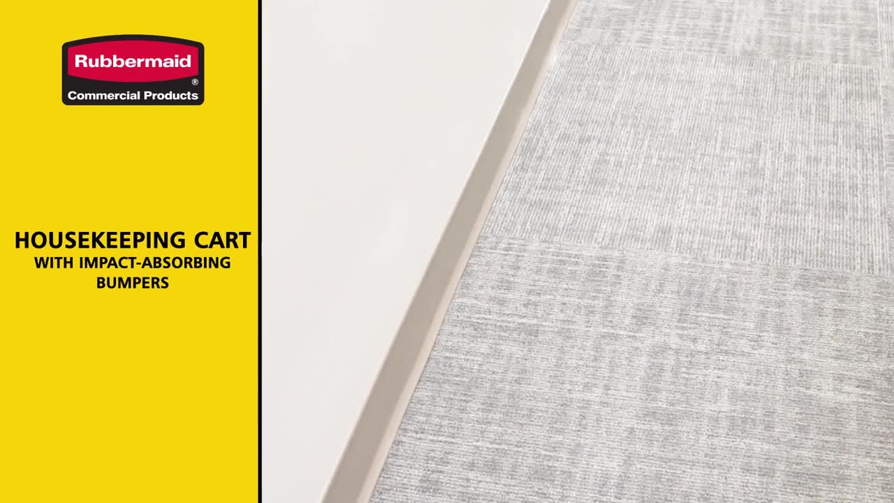 Housekeeping Cart with Impact-Absorbing Bumpers VS Competitive Cart # 1 with Bumpers