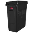The Rubbermaid Commercial Slim Jim® containers with venting channels offer uncompromised performance in constrained spaces.