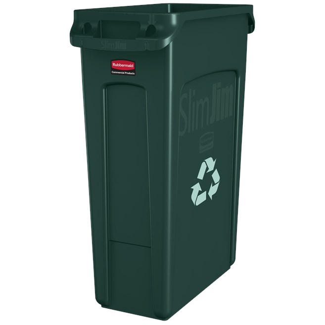 The Rubbermaid Commercial Slim Jim® containers with venting channels offer uncompromised performance in constrained spaces.
