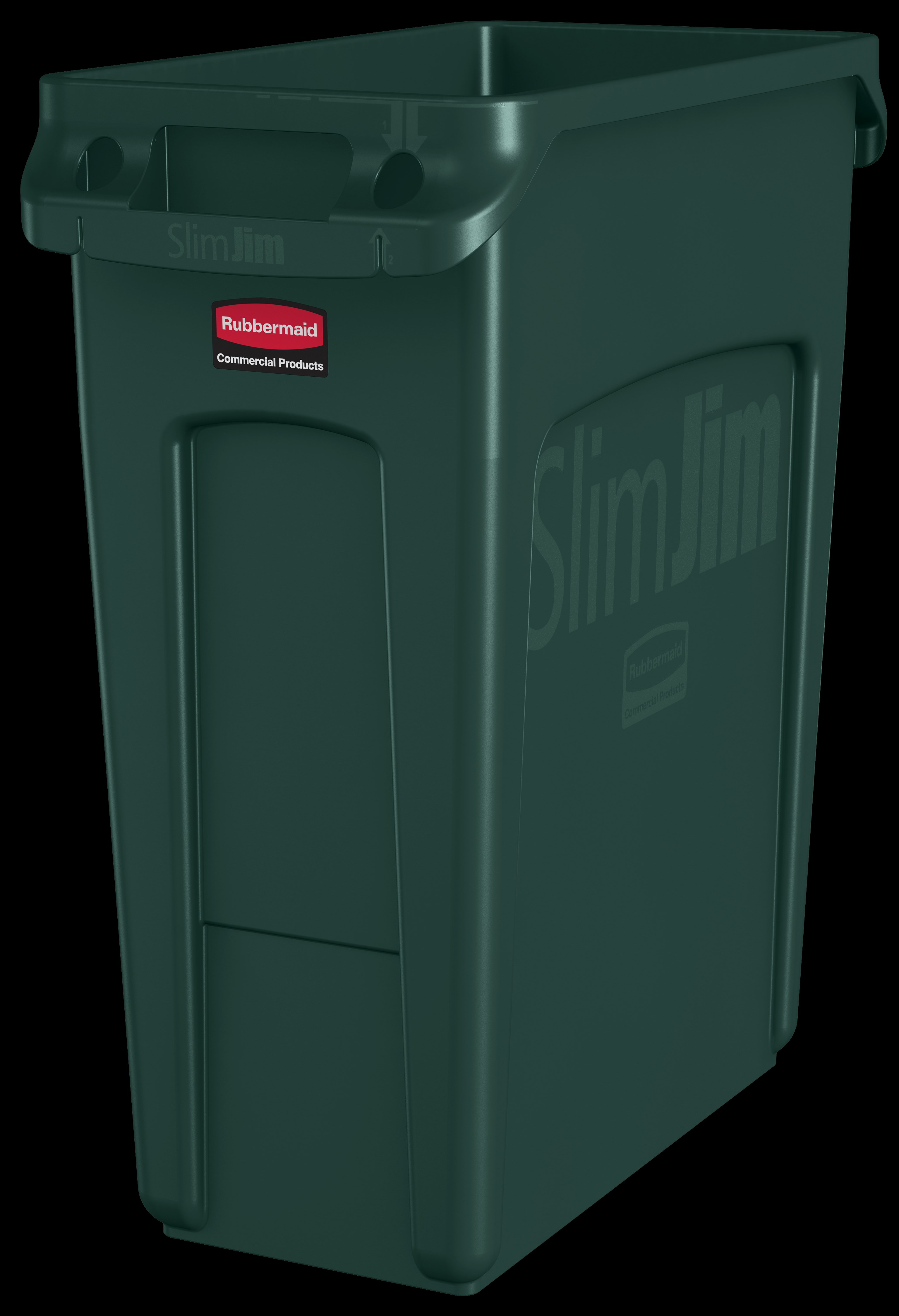 The Rubbermaid Commercial Slim Jim® containers with venting channels offer uncompromised performance in constrained spaces.