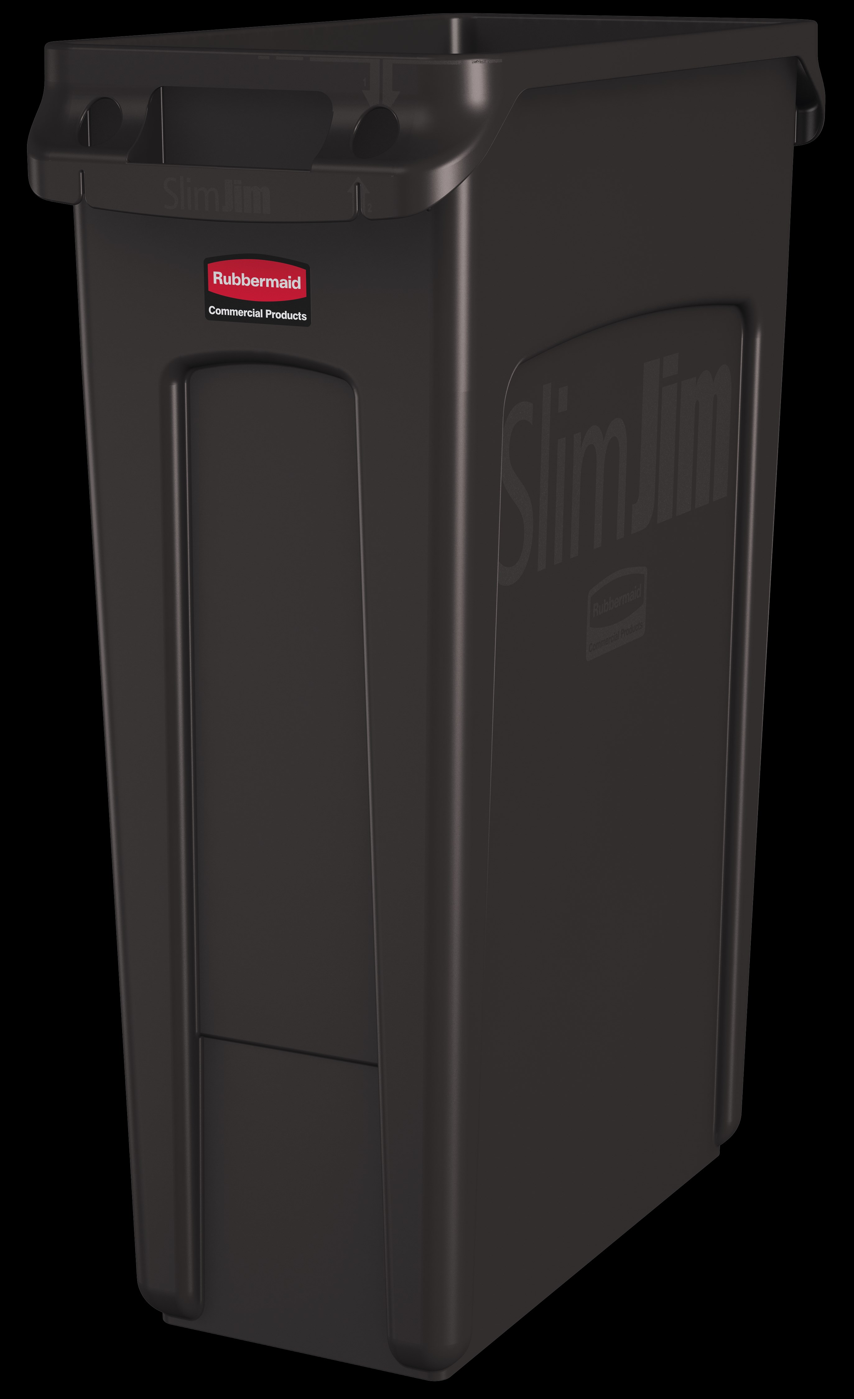 Die Slim Jim®-Behälter mit Belüftungskanälen von Rubbermaid Commercial bieten beispiellose Leistung in engen Räumen.