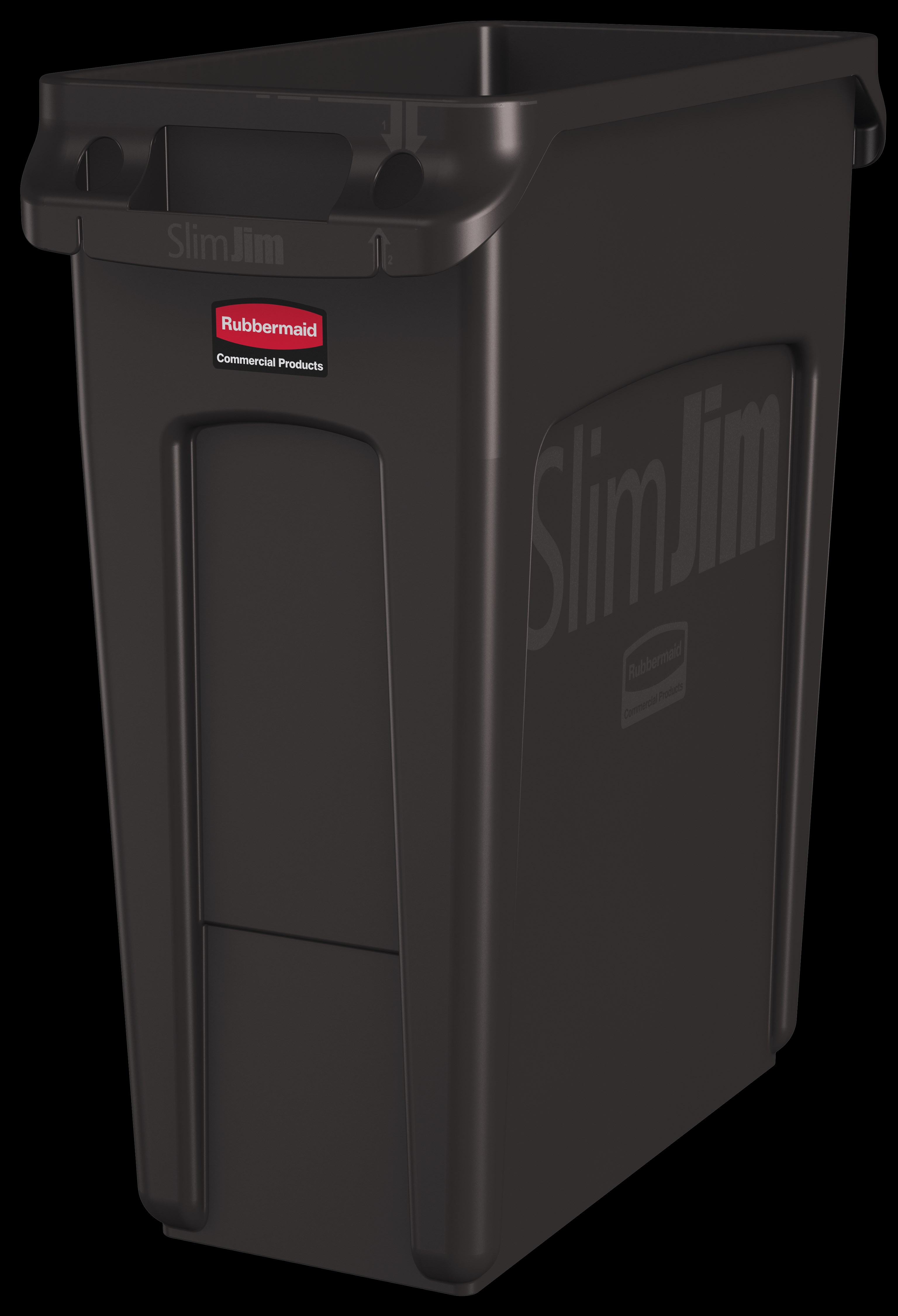 The Rubbermaid Commercial Slim Jim® containers with venting channels offer uncompromised performance in constrained spaces.