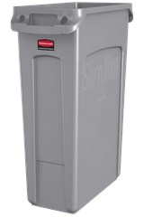 Collecteur Slim Jim® gris de 87 l avec conduits d’aération