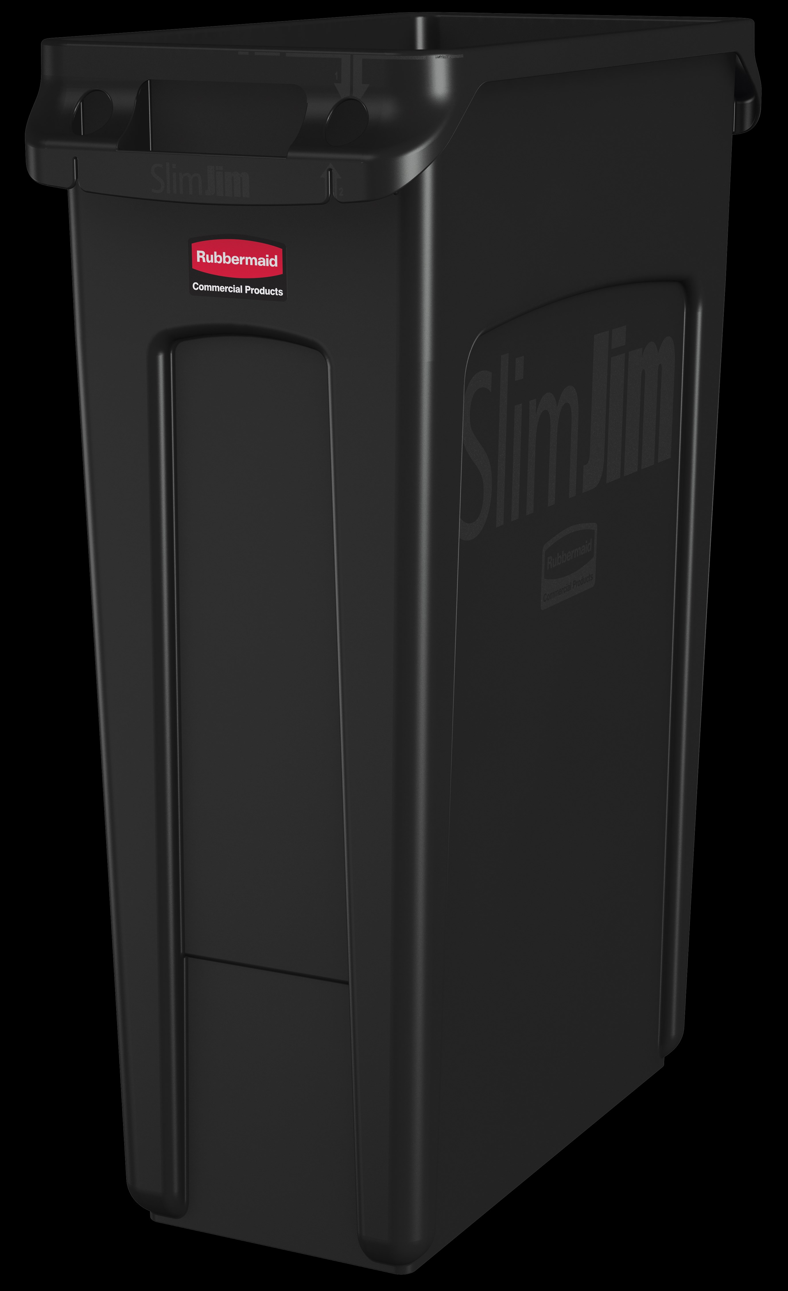 The Rubbermaid Commercial Slim Jim® containers with venting channels offer uncompromised performance in constrained spaces.