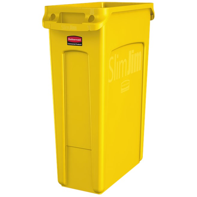 The Rubbermaid Commercial Slim Jim® containers with venting channels offer uncompromised performance in constrained spaces.