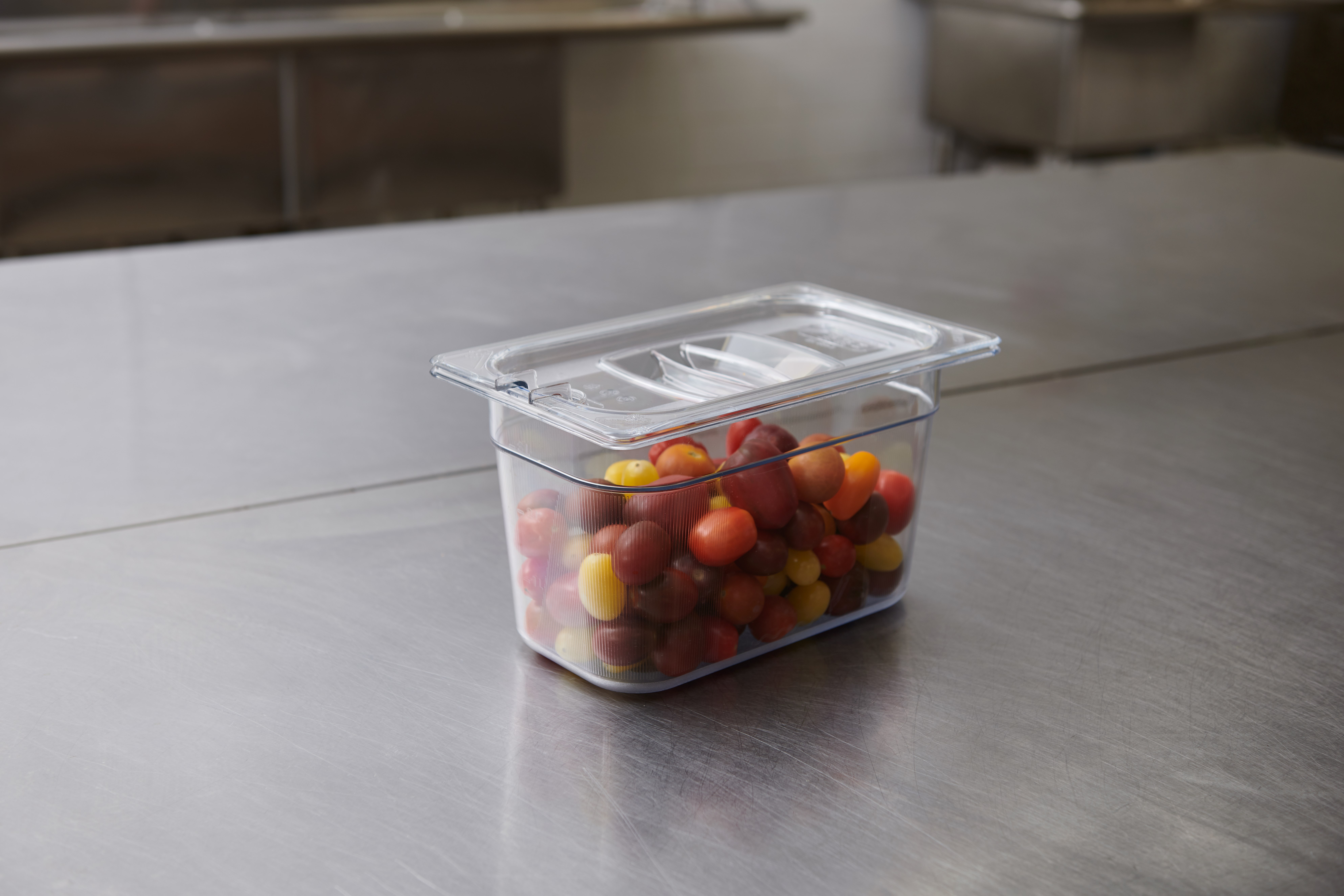 Insert pan cover with notch, allowing spoon to be easily available while food remains covered.