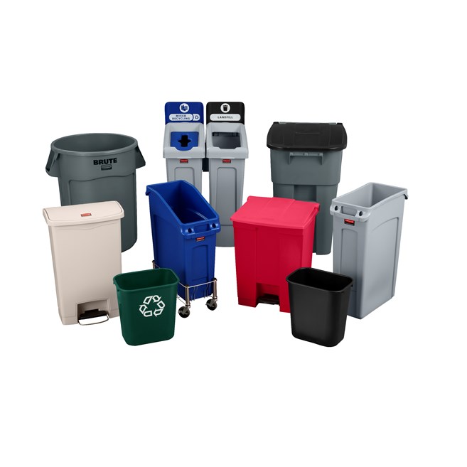 The Rubbermaid Commercial Rollouts with Casters are ideal for collecting, consolidating, and transporting heavy facility waste. Front swivel casters distribute weight evenly for superior mobility and handling.