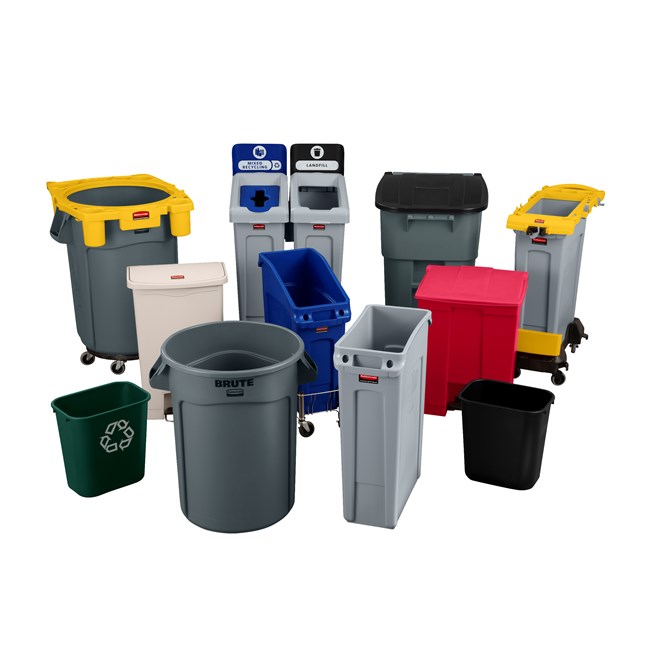 The Rubbermaid Commercial Rollouts with Casters are ideal for collecting, consolidating, and transporting heavy facility waste. Front swivel casters distribute weight evenly for superior mobility and handling.