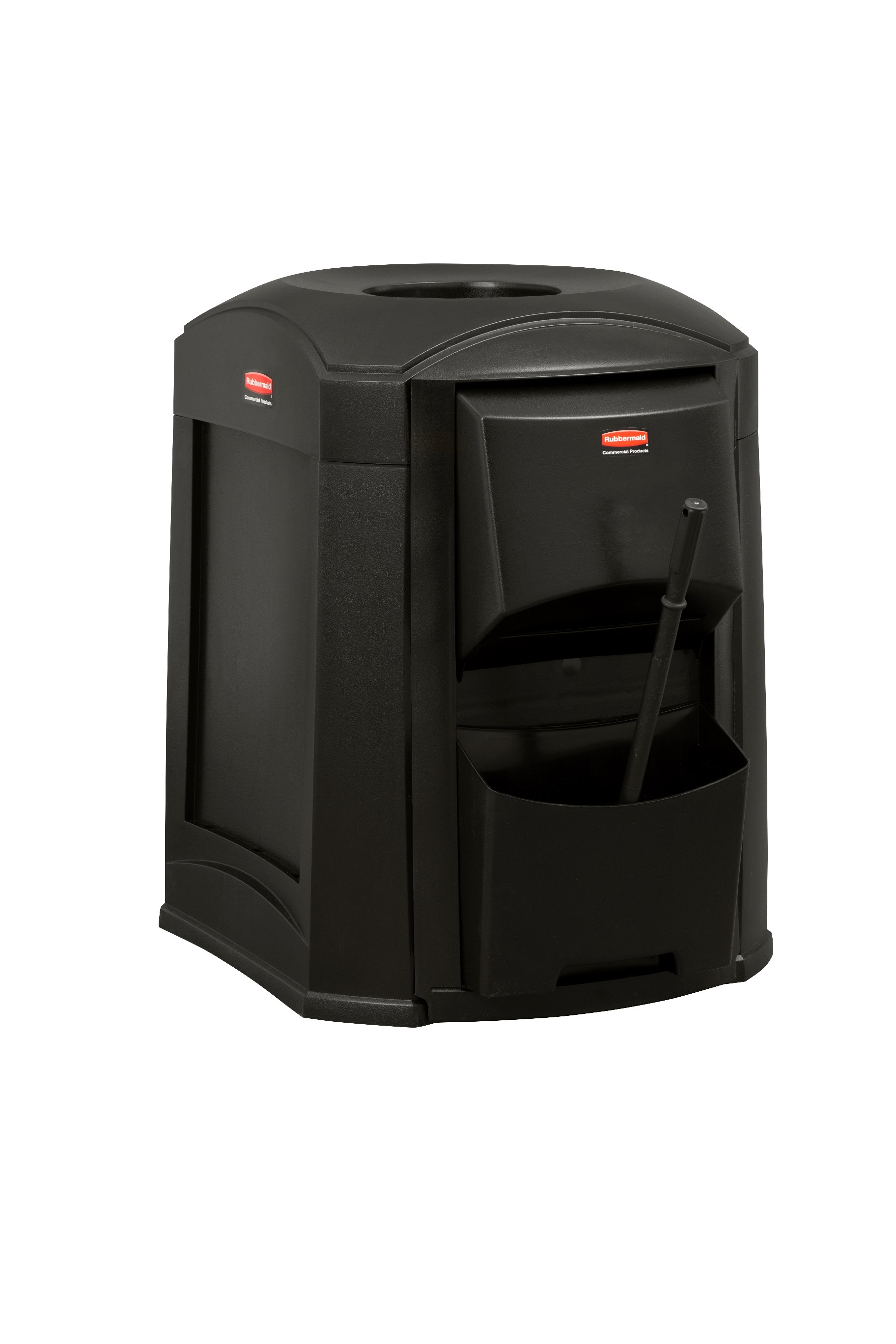 The Window Wash Kit easily hooks into waste receptacles for seamless integration. Compatible with the Landmark® Series Gas Stations & Store Front Containers (FG9W0200, FG9W0300).