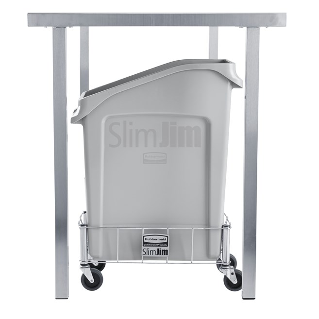 The Rubbermaid Commercial Slim Jim® Under-Counter containers are a purpose-built solution for space efficient waste disposal under the counter.