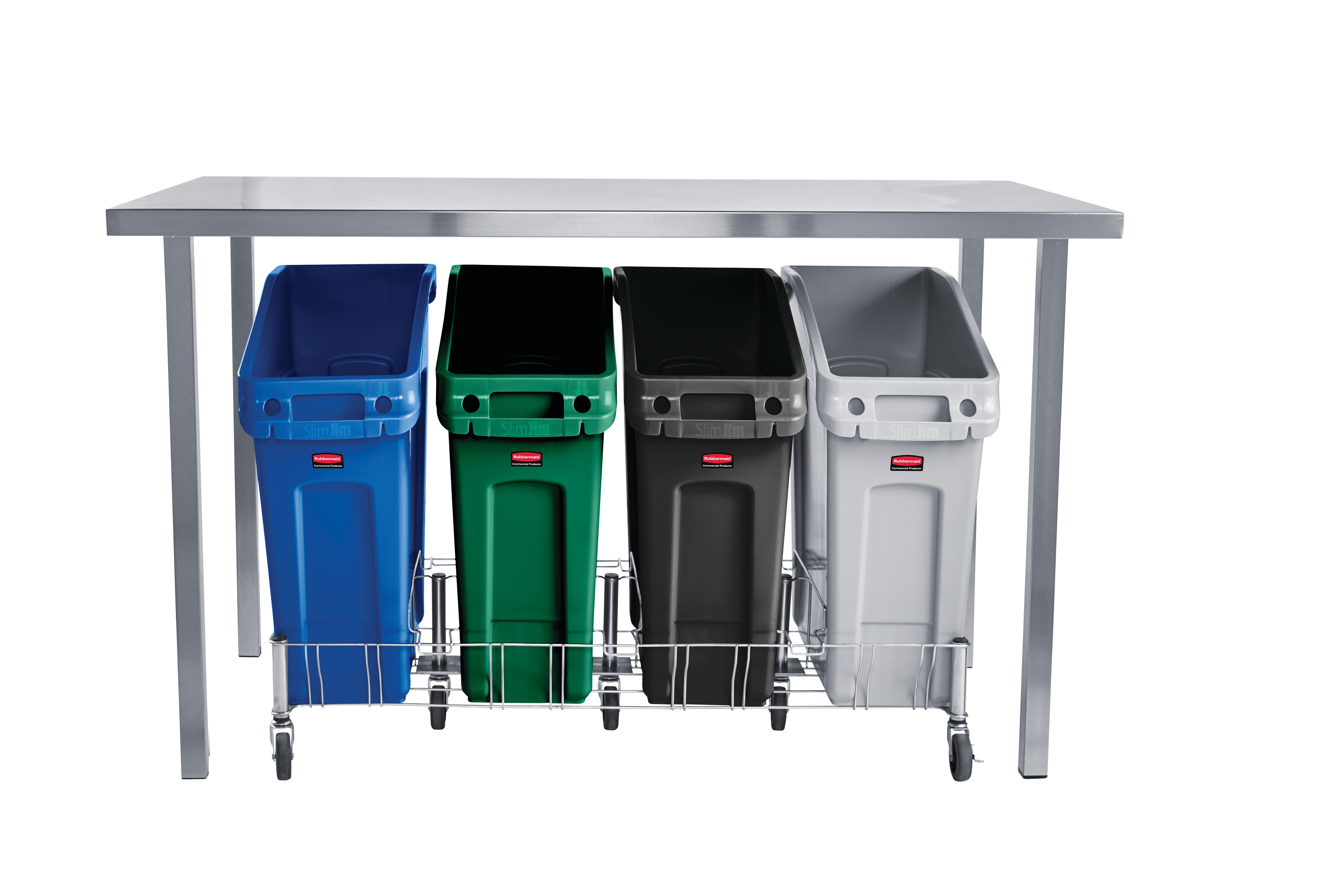 The Rubbermaid Commercial Slim Jim® Under-Counter containers are a purpose-built solution for space efficient waste disposal under the counter.