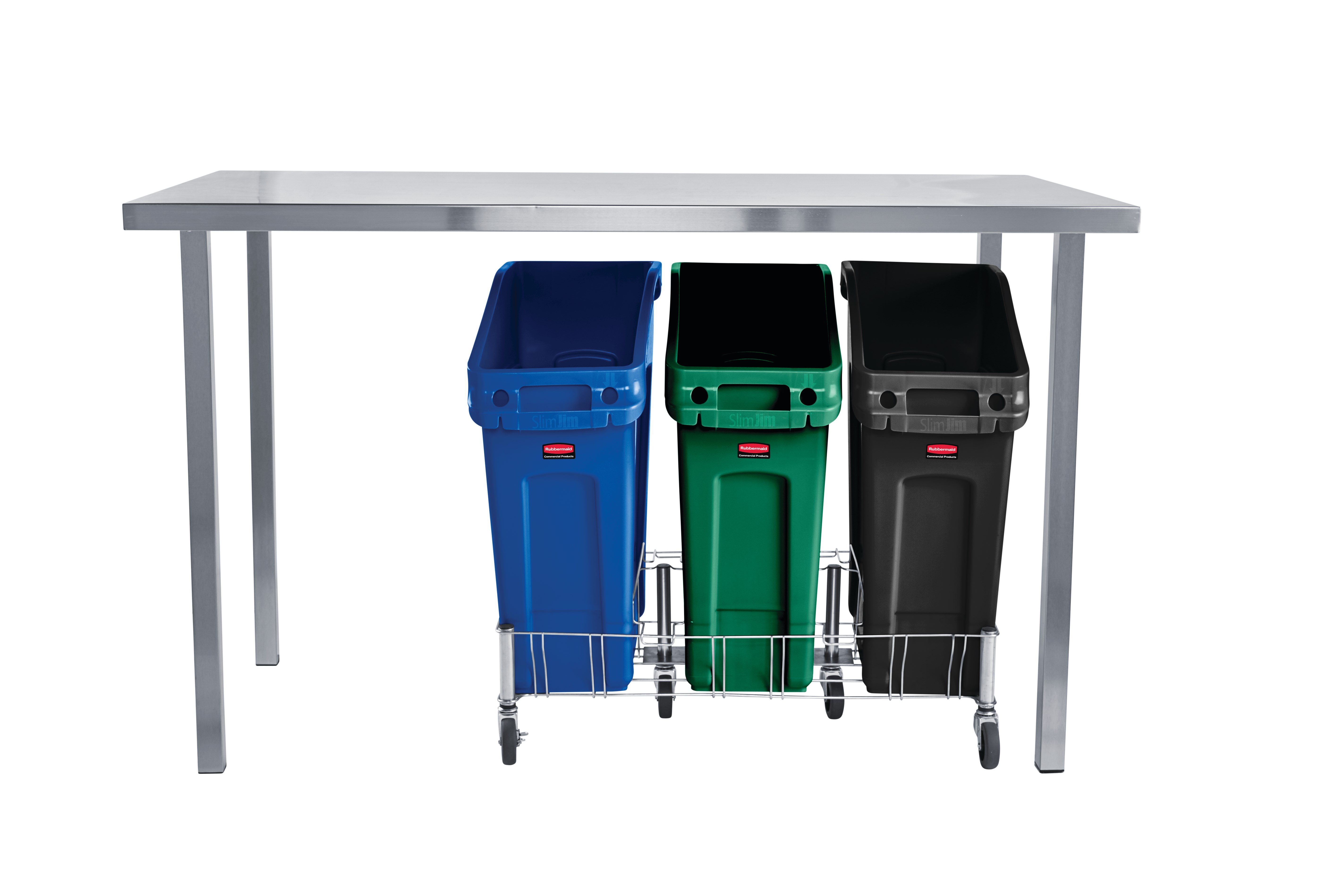 The Rubbermaid Commercial Slim Jim® Under-Counter containers are a purpose-built solution for space efficient waste disposal under the counter.